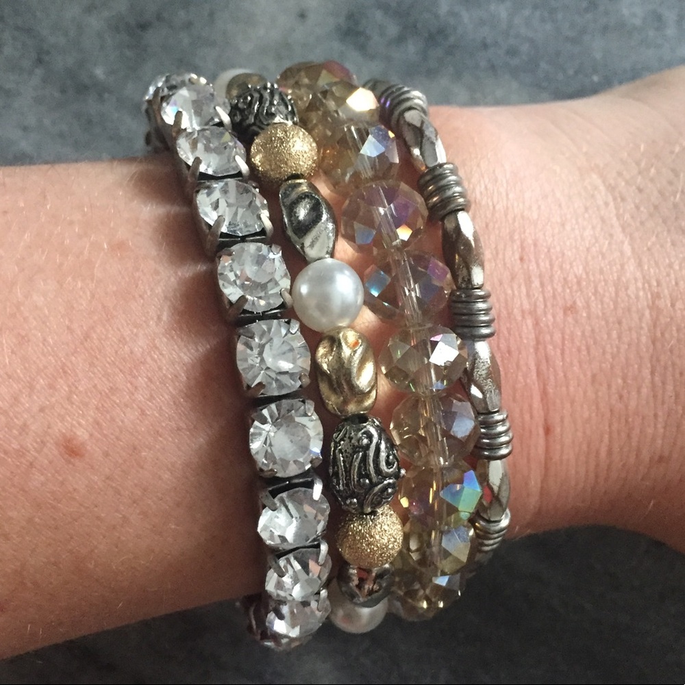 Stackable statement bracelets